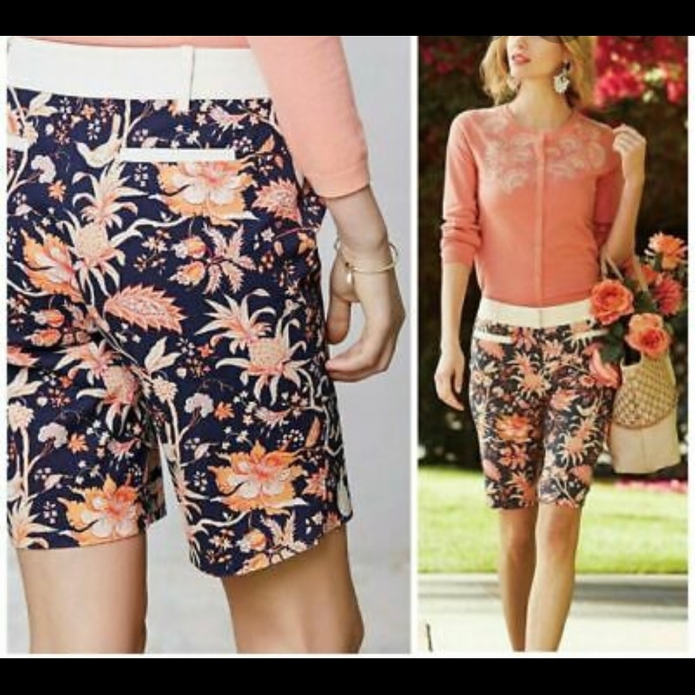 Anthropologie LEIFSDOTTIR floral long shorts 0